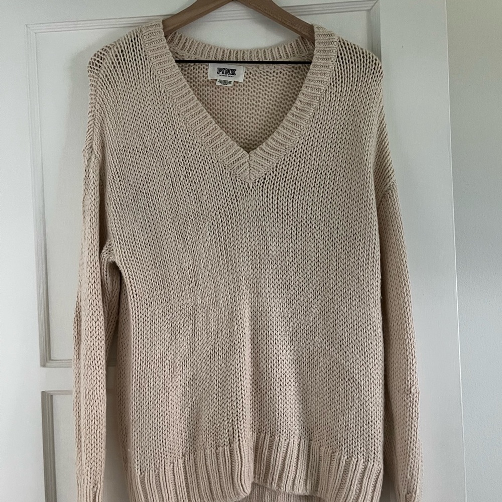 PINK Victoria's Secret Cream Knit Sweater